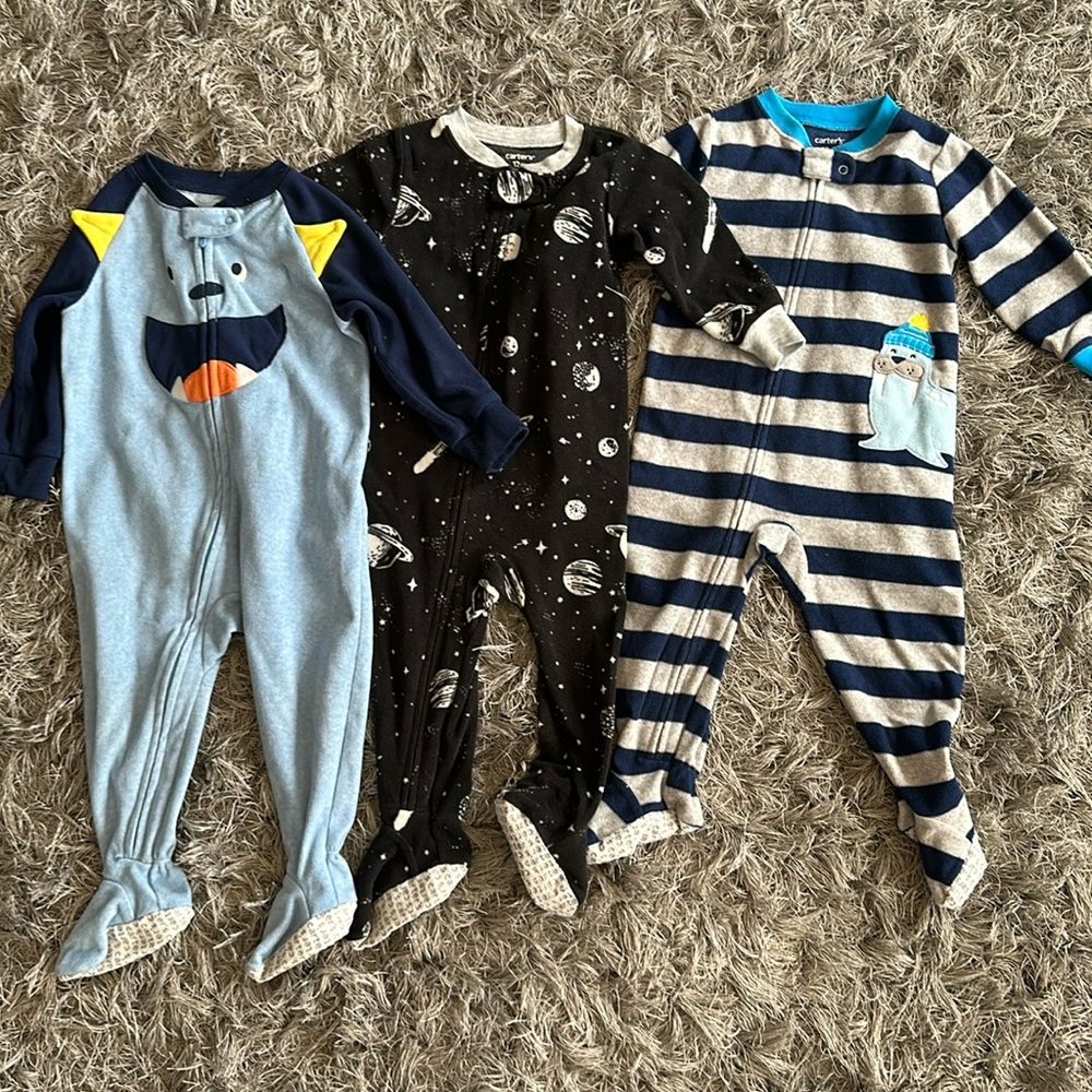 Carter’s 3 - Baby Zip-Up Footless Pajamas
